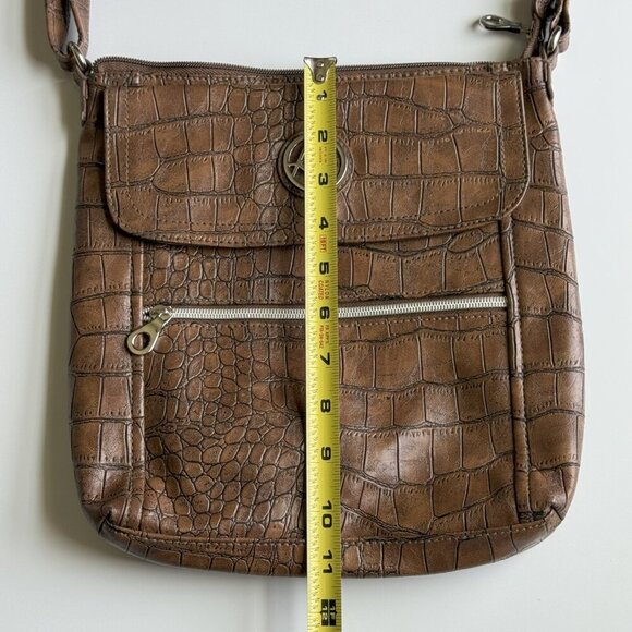 Kim Rogers Brown Crocodile Embossed Crossbody Handbag - Picture 11 of 12